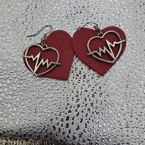 Red Heartbeat Earrings